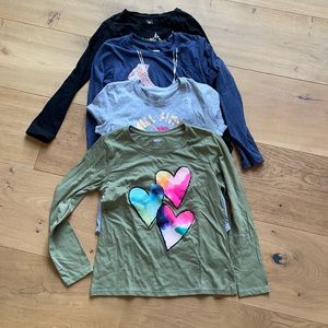 Long and short sleeve girl shirts size 10-12